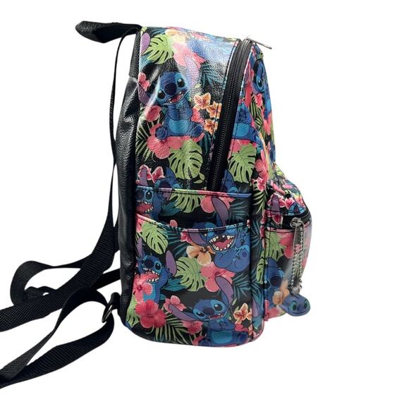 Loungefly Disney Lilo & Stitch Mini Backpack Stitch Poses Hawaiian Tropical - Picture 3 of 14